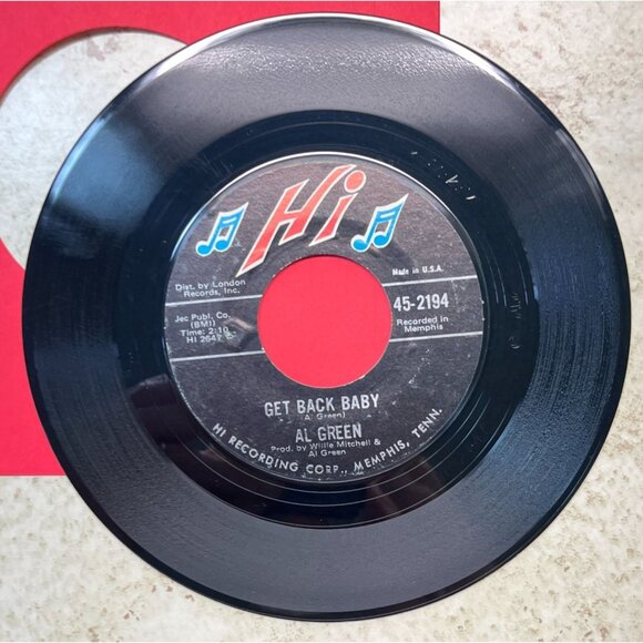 Al Green Tired of Being Alone / Get Back Baby 45 Funk Soul Vinyl Hi 45-2194 - Picture 6 of 6